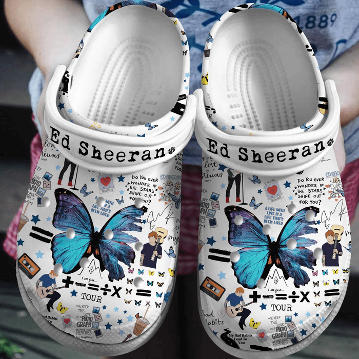 3d printed design ed sheeran white clogs bring joy and excitement cdhtb