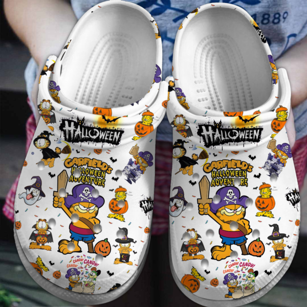 3d printed design garfield white clogs easy to clean and fast to dry kuufu
