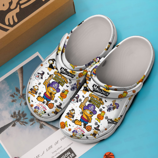 3d printed design garfield white clogs easy to clean and fast to dry qlmab