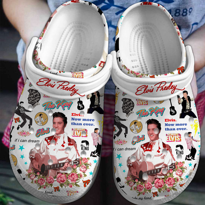 3d printed elvis presley white clogs suitable for outdoor walking 7uy11