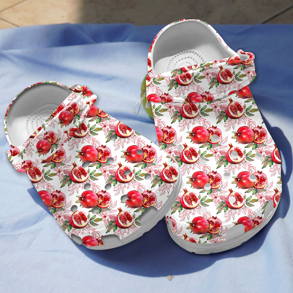 3d printed pomegranate white clogs perfect for outdoor activity 5actx