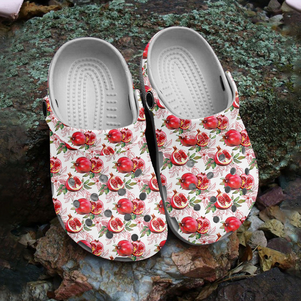 3d printed pomegranate white clogs perfect for outdoor activity wfcqo