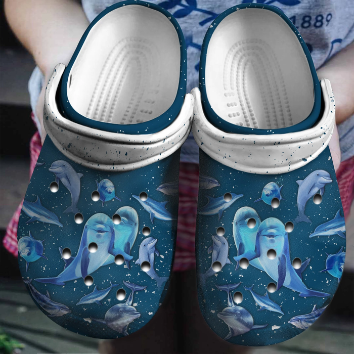 breathable and fluffy dolphin clogs funny and stylish for outdoor walking hmxme