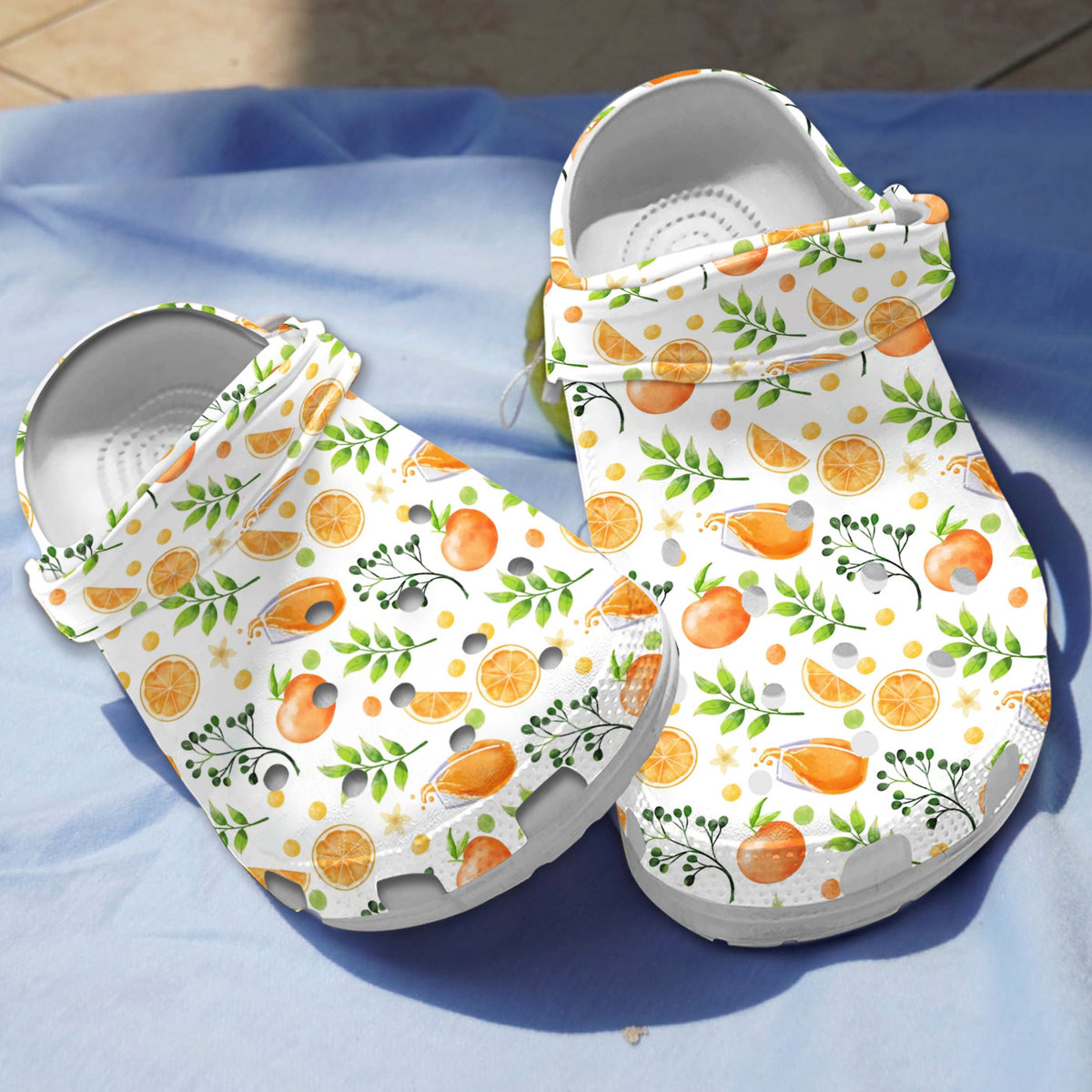 breathable and non slip orange white clogs suitable for outdoor walking g4mdp