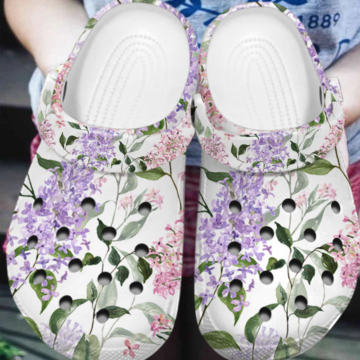 breathable and soft lilac white clogs cute and safe for kids and adults 16mb3