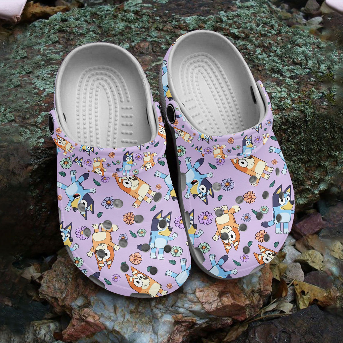 breathable and water resistant bluey purple clogs perfect footwear for family lo9ij