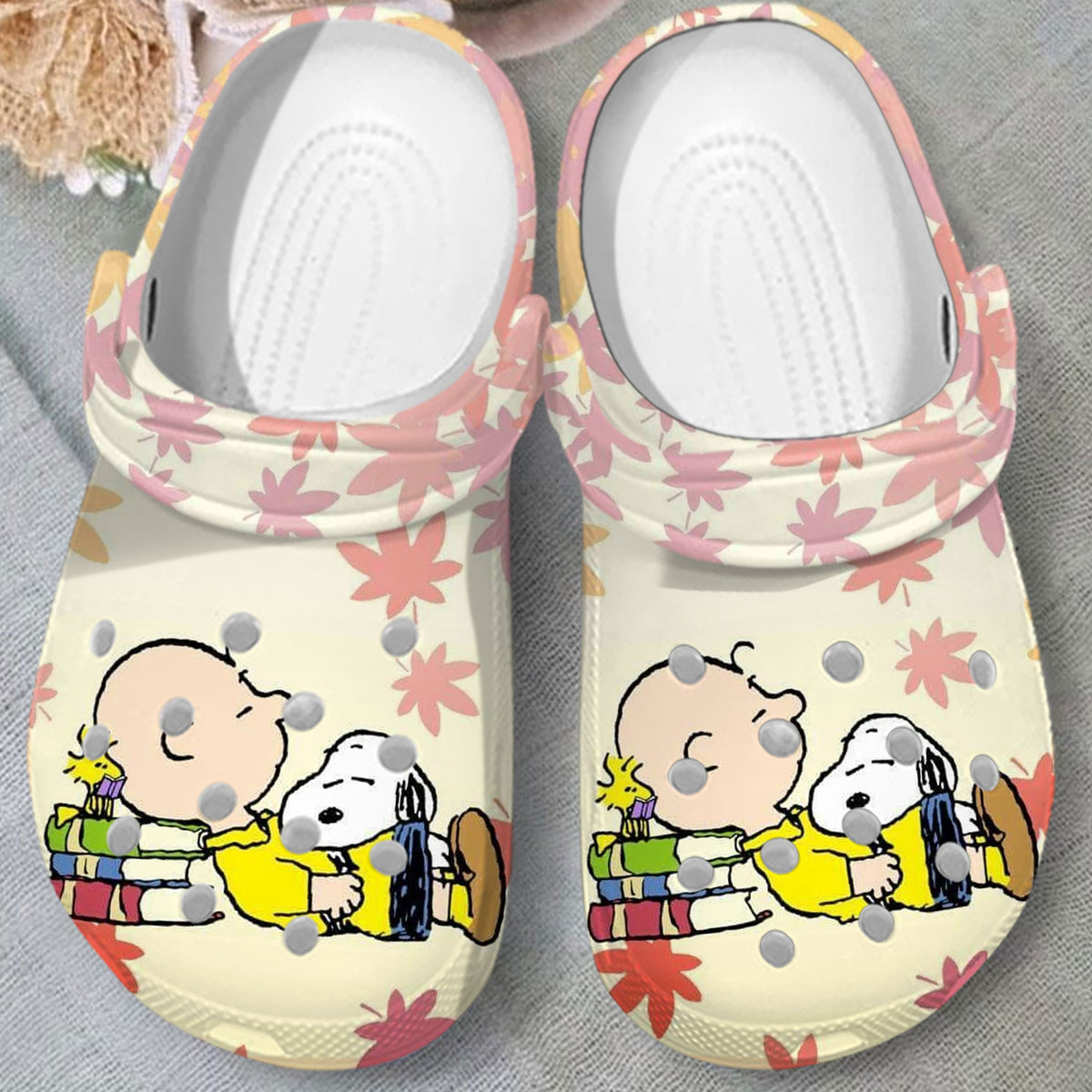 classic design snoopy beige clogs easy to clean and fast to dry ouca4