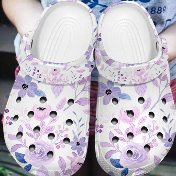 comfort and water resistant lilac white clogs easy to clean and fast to dry ipjbb