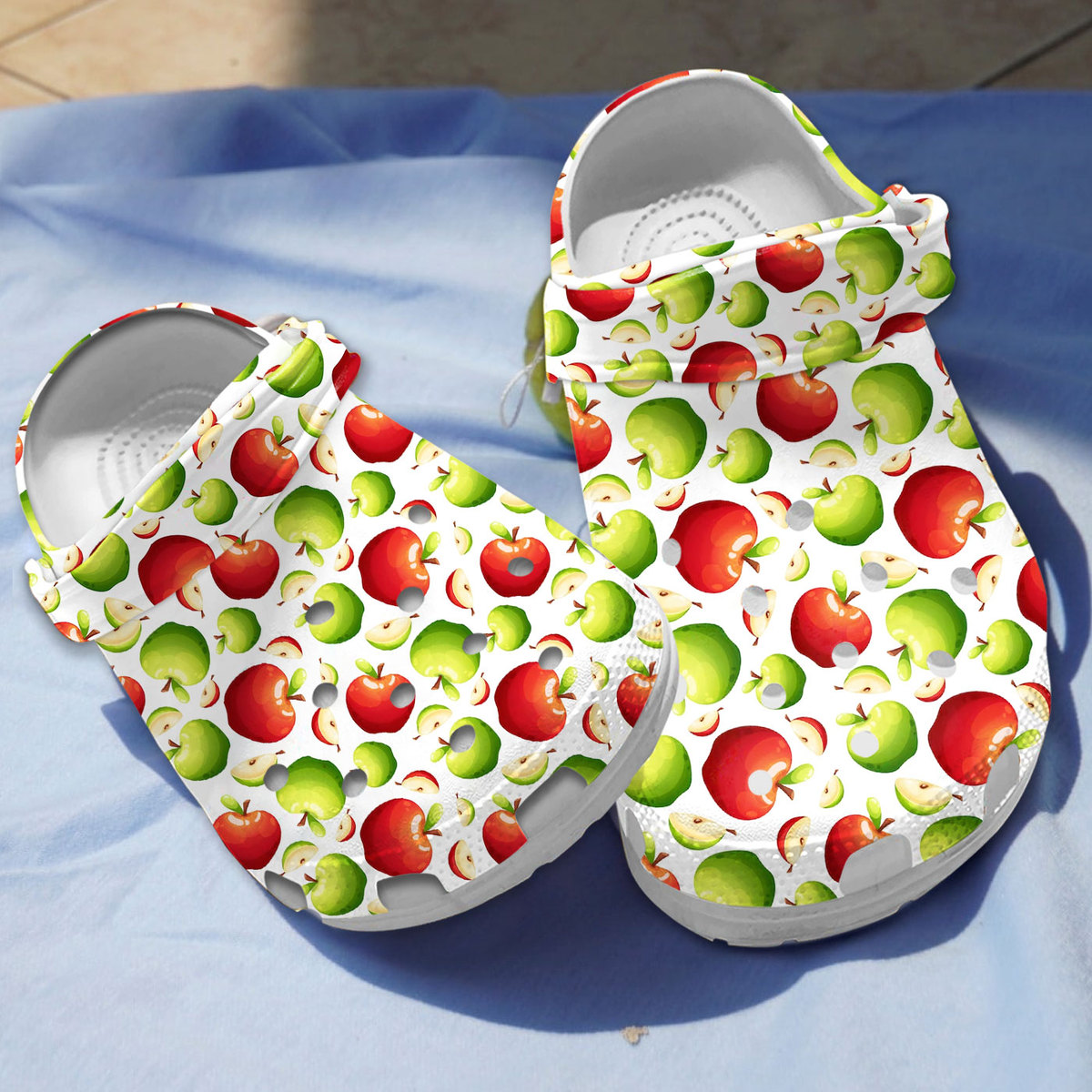 comfortable and safety apple white clogs unique style and creativity isqba