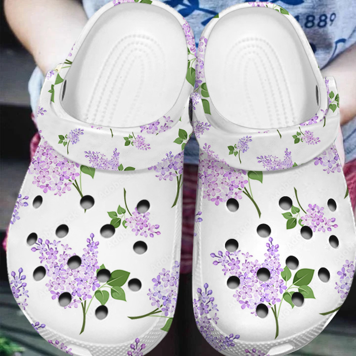 customized and safety lilac white clogs suitable for outdoor walking 2xgv8