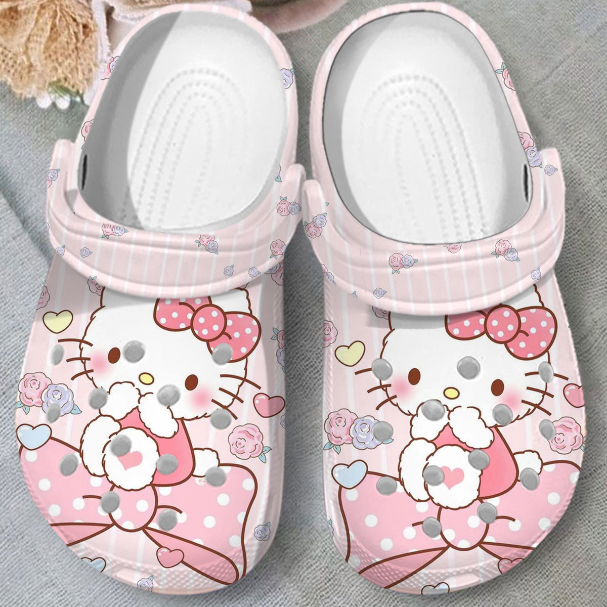 fashionable design hello kitty pink clogs easy to clean and fast to dry wvd2x
