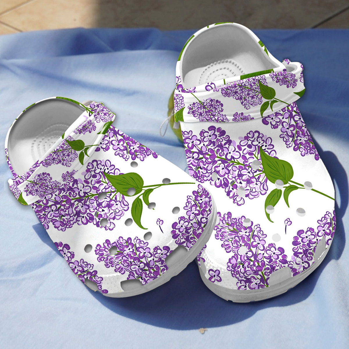 fuzzy and personalized lilac white clogs perfect footwear for men and women v1omd