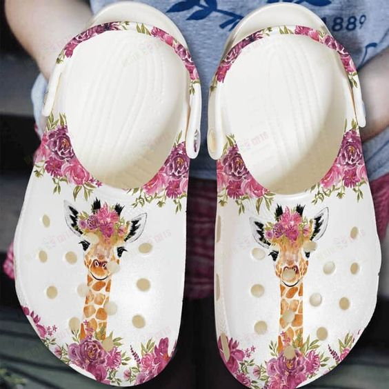 lightweight and non slip giraffe white clogs suitable for outdoor walking m9rbk