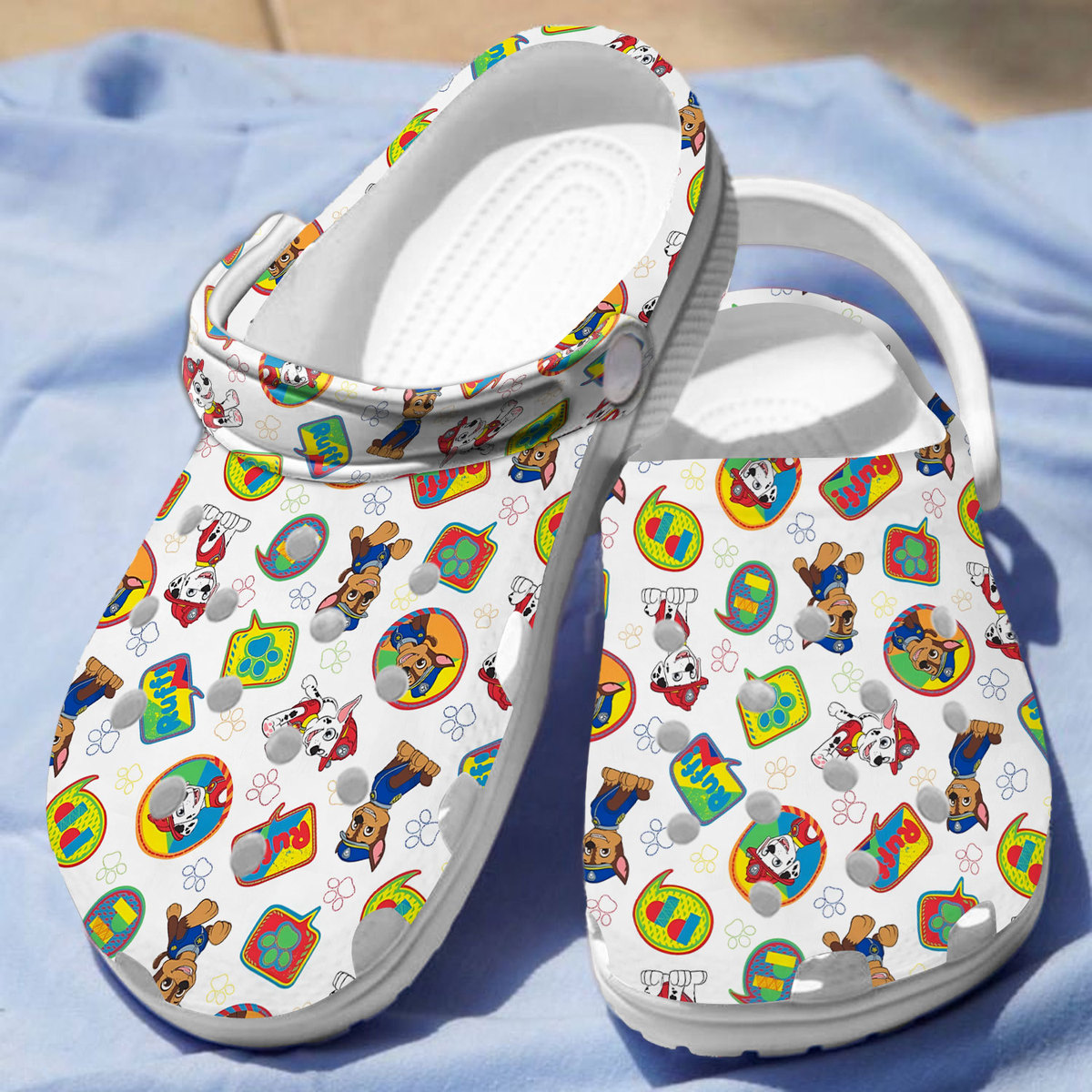 lightweight and non slip paw patrol white clogs funny and stylish for outdoor walking 6dxn5