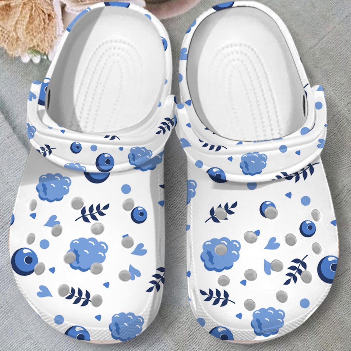 lightweight and water proof blueberry white clogs perfect for outdoor activity nivij