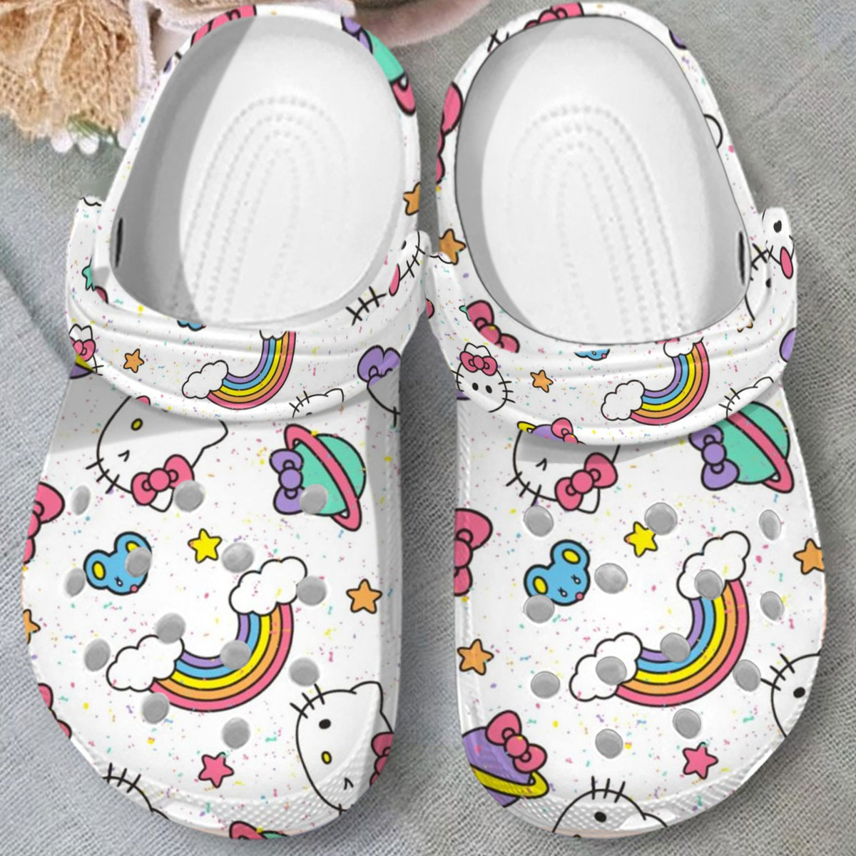 lightweight and water resistant hello kitty white clogs fast shipping and dedicated support service d8ijm