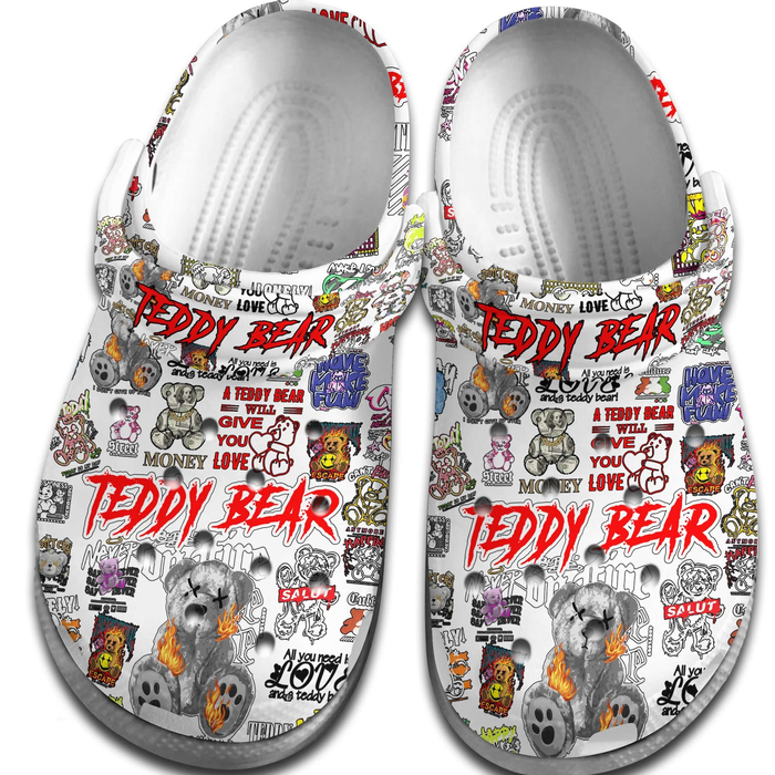 limited edition customized teddy bear white clogs best price for everyday wsgnf