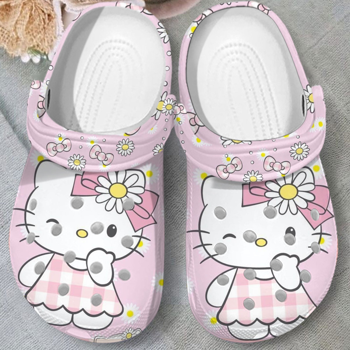 new 3d printed design hello kitty pink clogs easy to clean and fast to dry ovhua