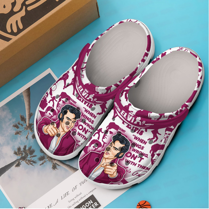 new and comfortable elvis presley pink clogs perfect footwear for men and women nflqo