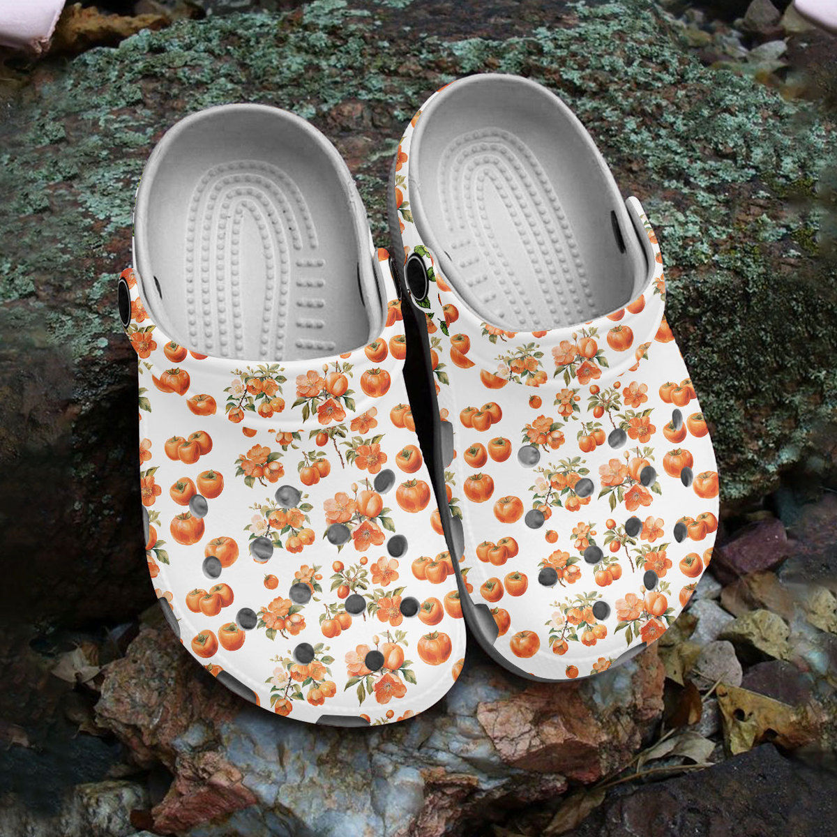 non slip and breathable persimmon white clogs suitable for outdoor walking grpsv