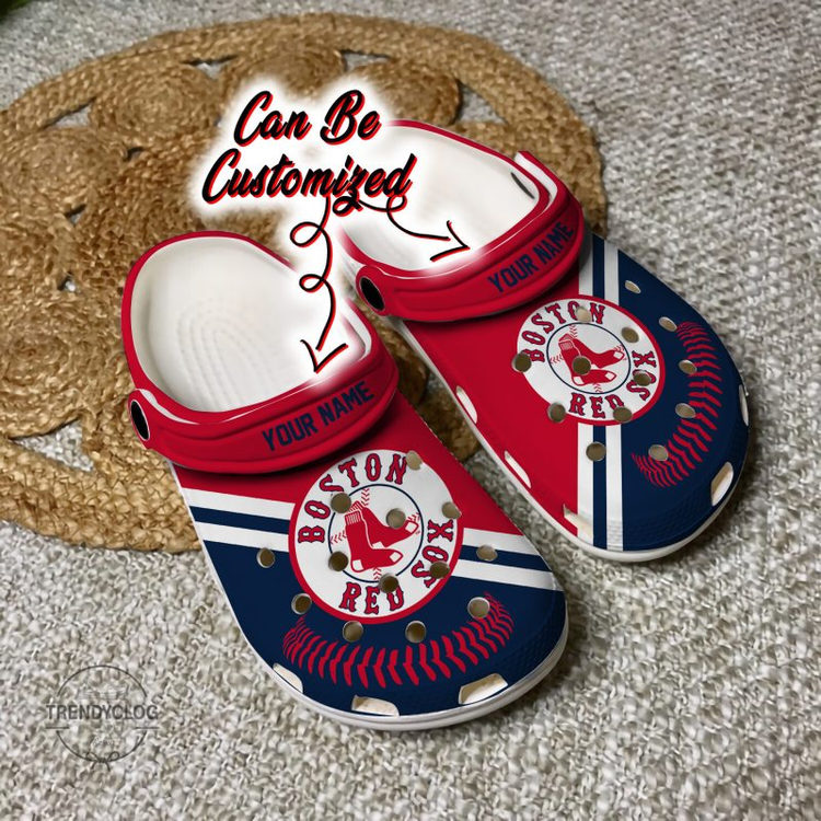 Personalized And Non-sli  Boston Red Sox Clogs, Funny And Stylish For Outdoor Walking