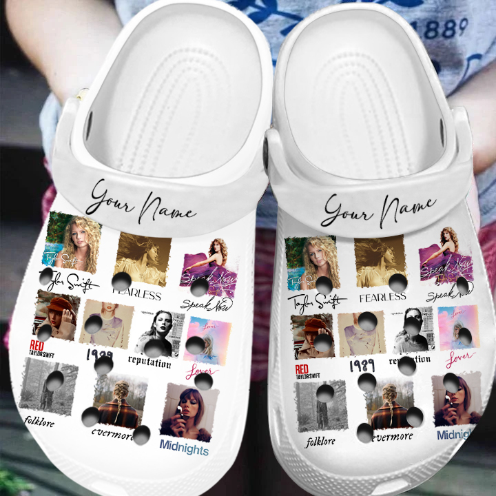 Personalized And Non-slip Taylor Swift White Clogs, Easy To Clean and Quick to Dry