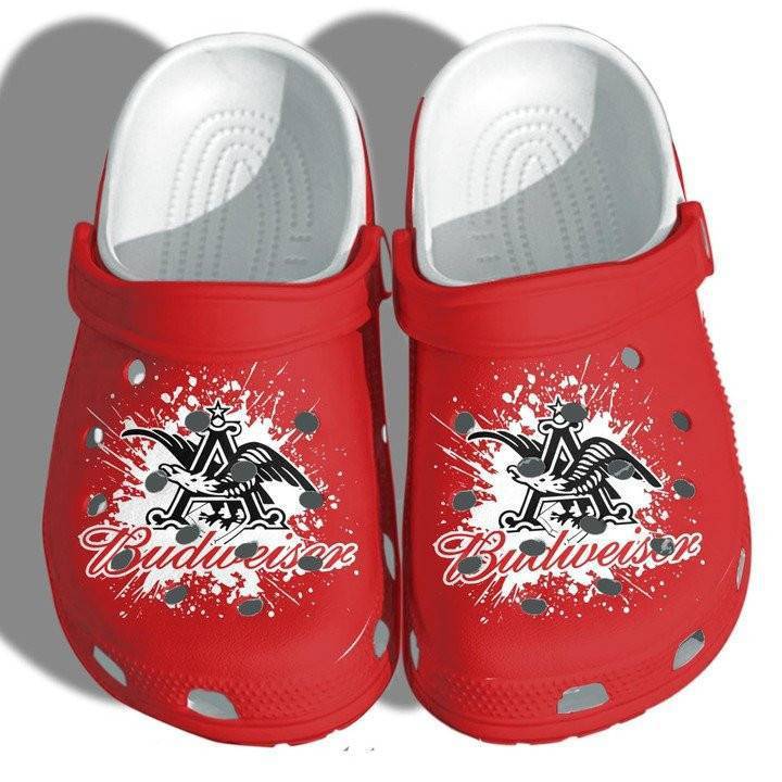 rare and 3d printed red budweiser clogs fun and safe for outdoor play q9l8b