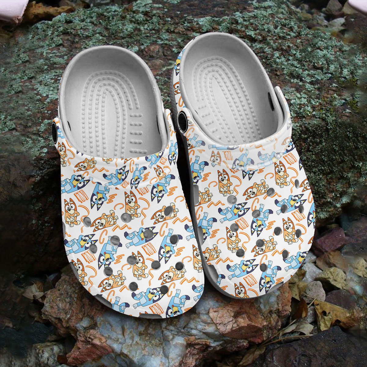 special design bluey white clogs bring joy and excitement feuxp