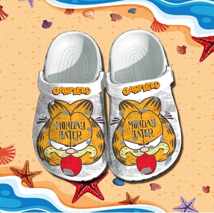 special design garfield white clogs brighten up your day jjsrq