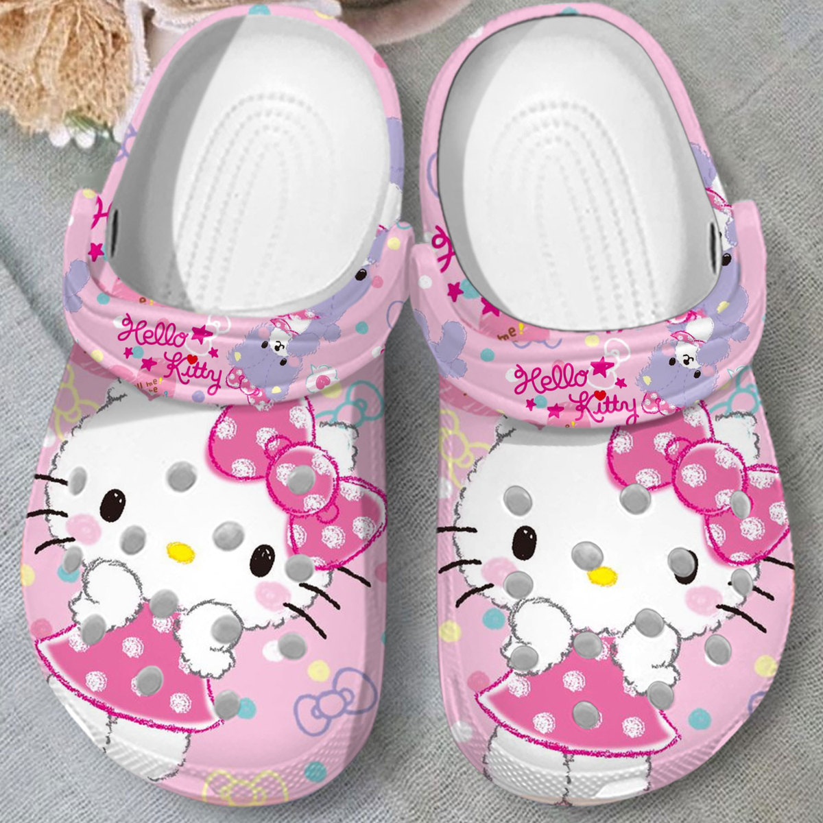 special design hello kitty pink clogs suitable for outdoor walking ix2na