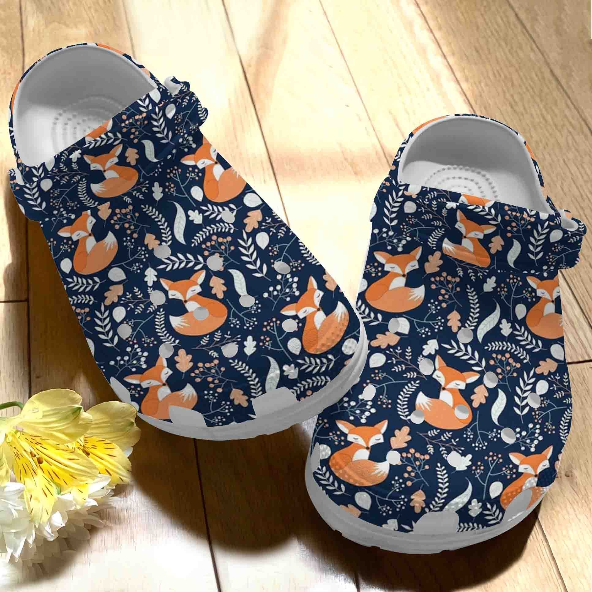 unique design fox light blue clogs creative shoes for supreme comfort ccauu