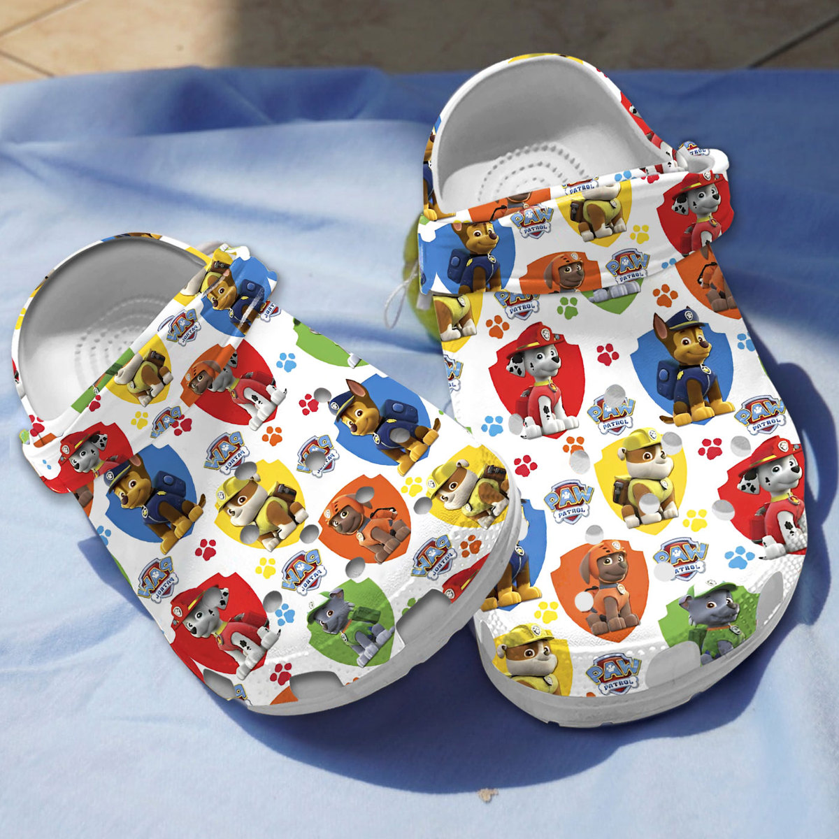 water proof and soft paw patrol white clogs easy to clean and quick to dry rmaux