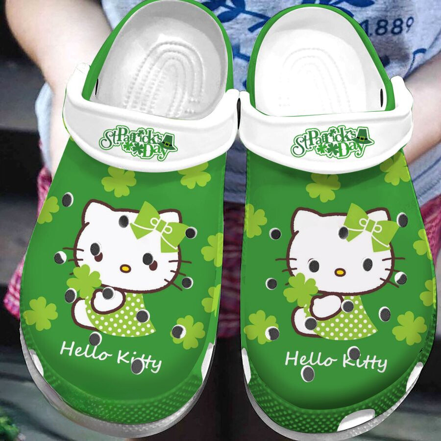 Happy St.Patrick's Day Hello Kitty Classic Clogs For Kids And Adults