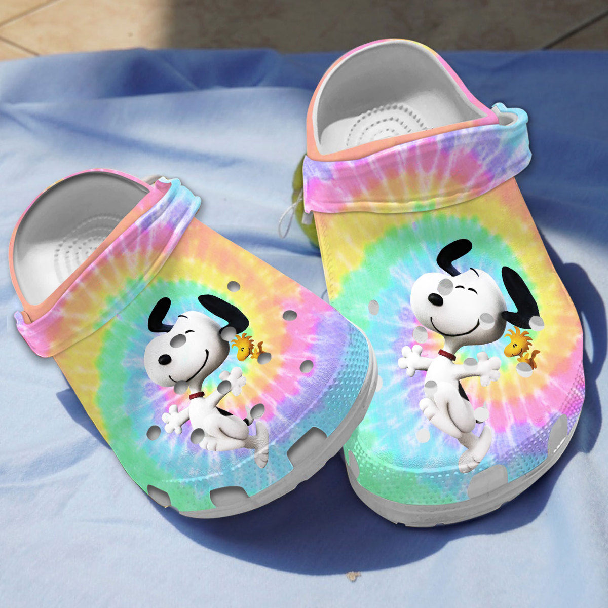 Happy Woodstock And Snoopy Tie Dye Clogs, Comfortable For Daily Wear! 