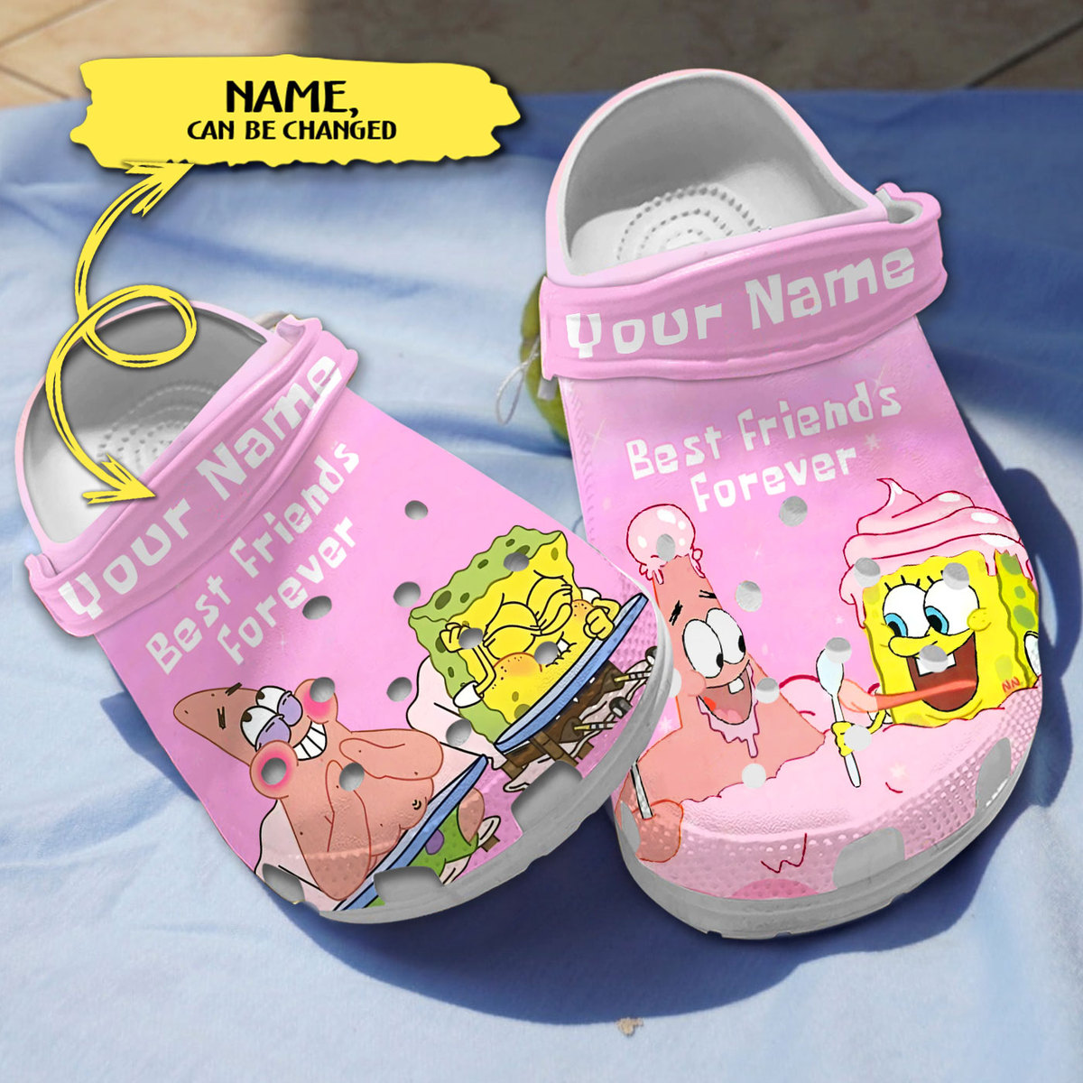 Personalized Clogs Best Friends Forever Spongebob And Patrick Star Clogs, Buy More Save More!