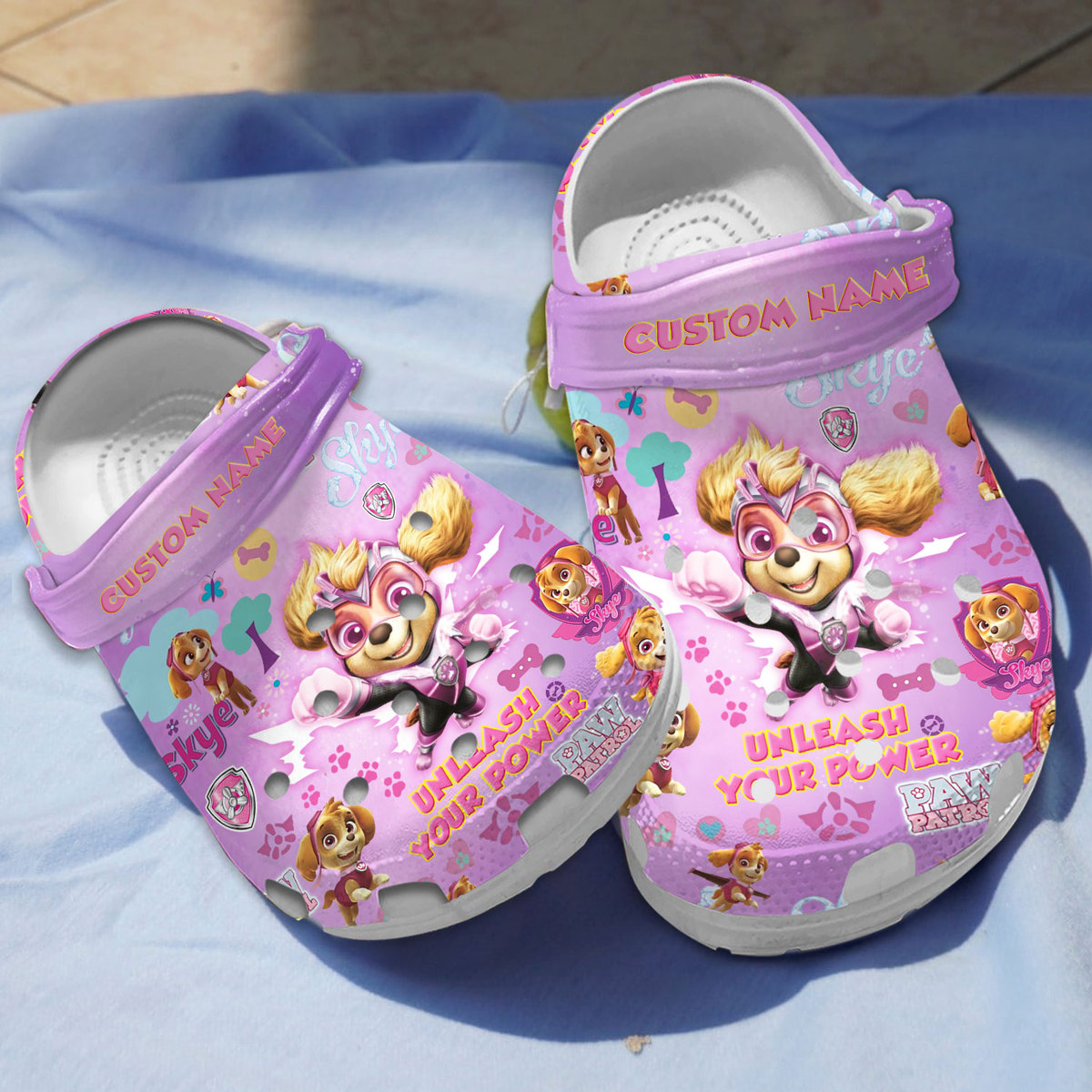 Personalized Cute Paw Patrol Skye Pink Clogs, Fast Shipping Service Available!
