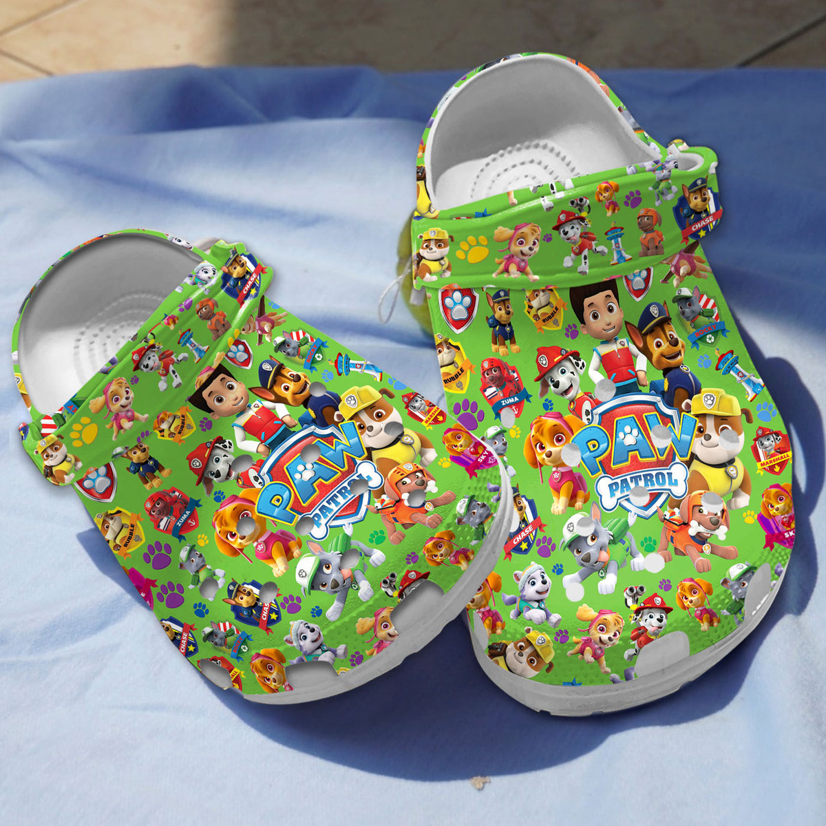 Soft And Lightweight Clogs Paw Patrol Squad Green Clogs, Perfect Gift For Your Children!