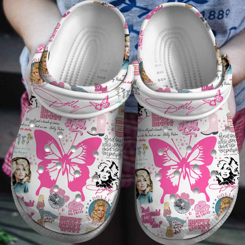 Beautiful Design Singer Dolly Parton Classic White Clogs, Buy more Save More