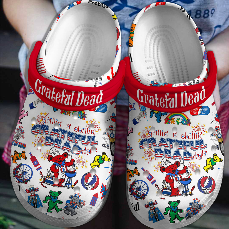 Colorful Clogs Grateful Dead Happy 4TH Of July Holiday Clogs, Size 9, Shop Now For A Special Price