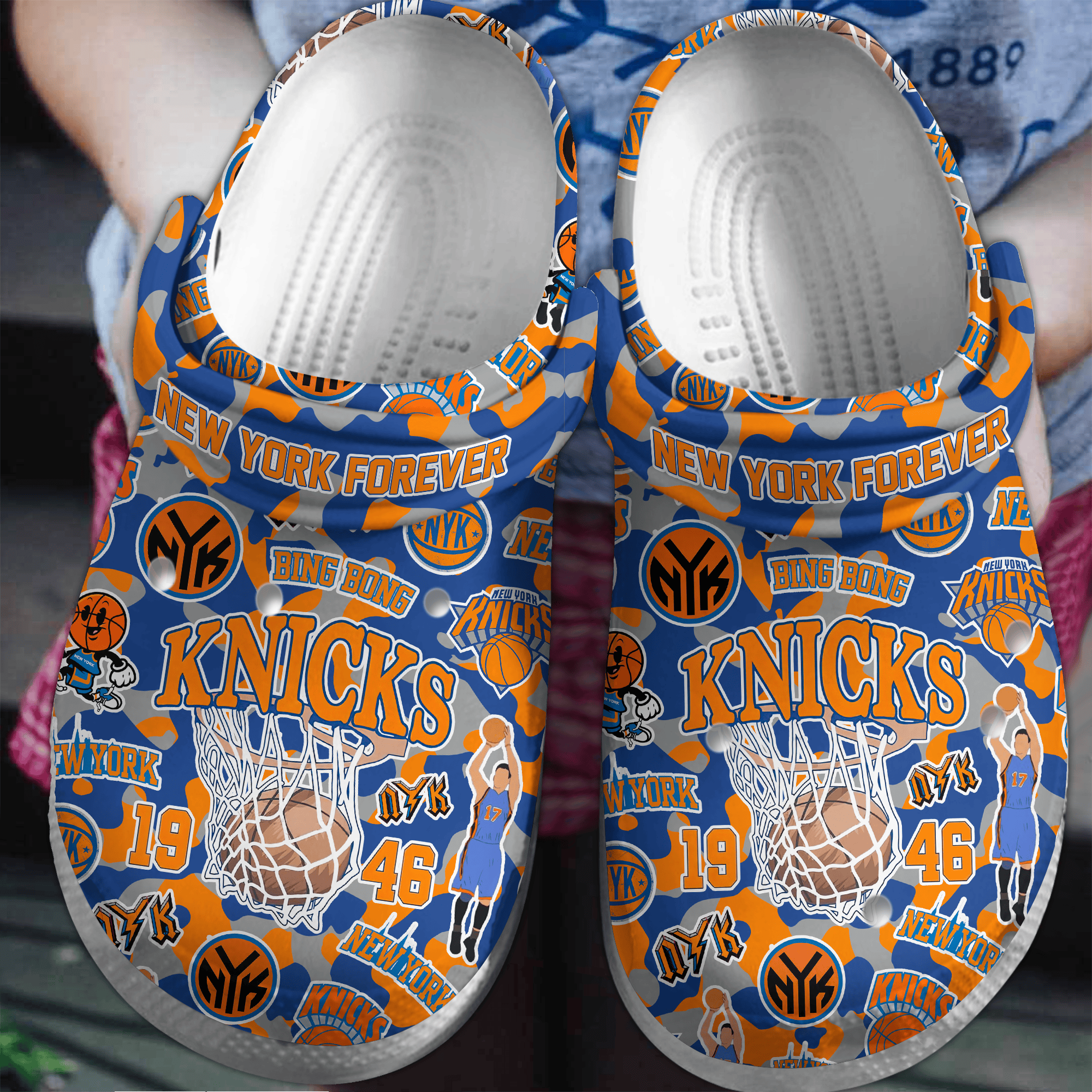 Comfortable And Lightweight New York Knicks Clogs, Available sizes For Kids And Adults