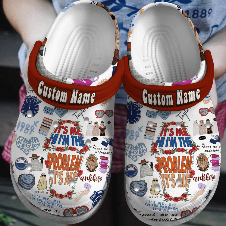 Custom Name Clogs Taylor Swift Music Classic Flip Flop, Cute Gift For Swiftie