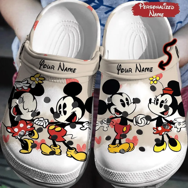 Customized Clogs Dancing Mickey And Minnie Cute Clogs, Buy More Save More!