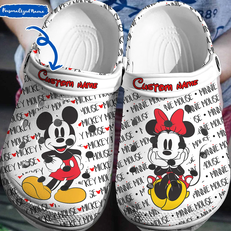 Customized Clogs Mickey And Minnie Classic Clogs, Available Sizes For Kids & Adults