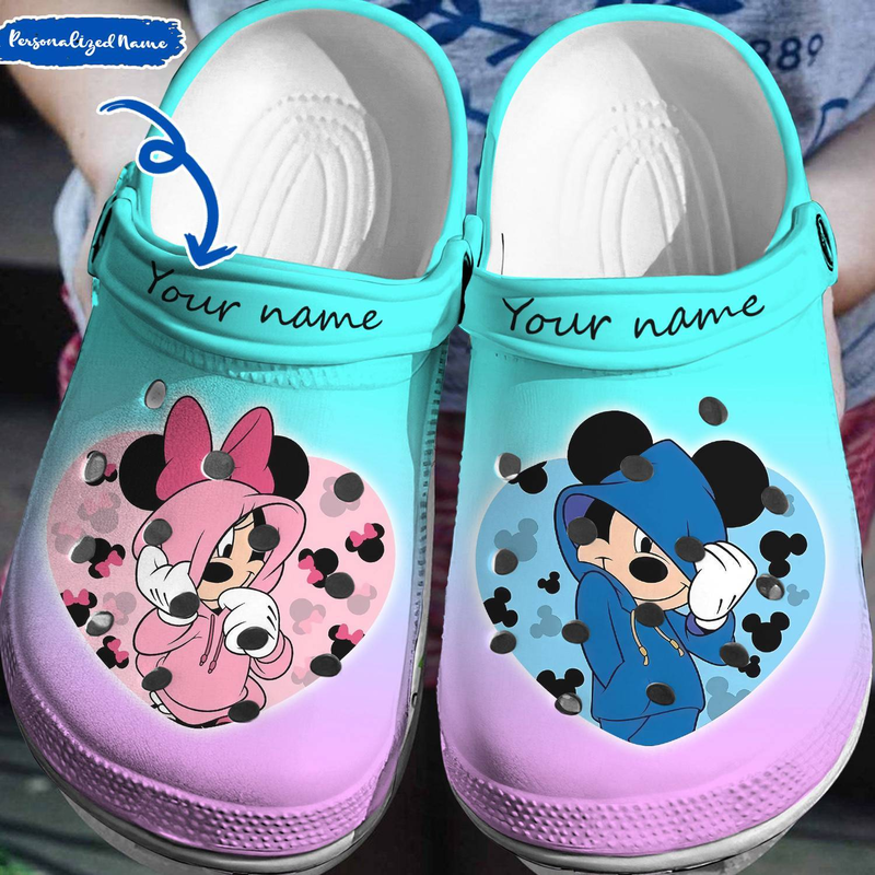 Customized Clogs Mickey And Minnie Mouse Colorful Slippers Clogs, Cute Gift For Family