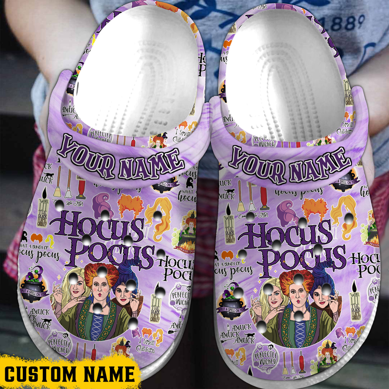 Customized Disney Hocus Pocus Purple Clogs, Perfect Gift for Halloween