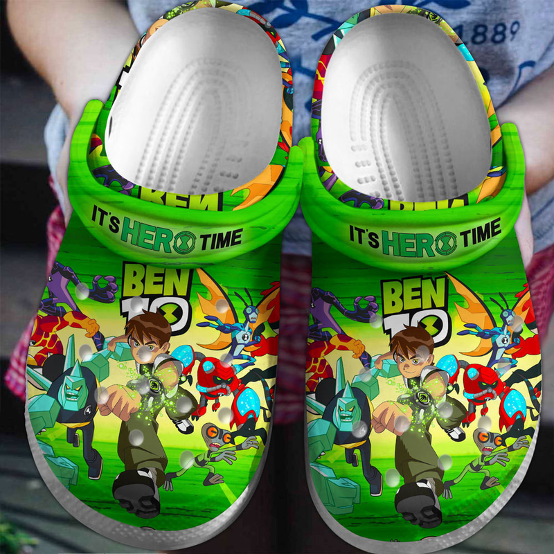 It's Hero Time Ben 10 Green Kids Clogs, Soft And Lightweight For Outdoor Activity 