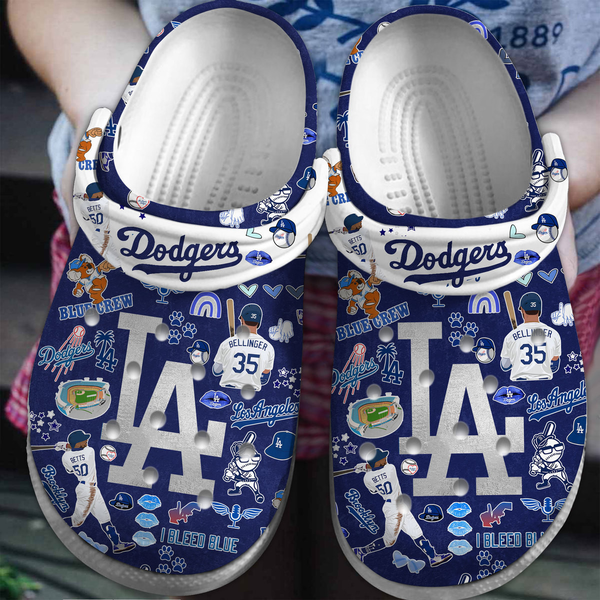 Los Angeles Dodgers Baseball Team MLB Clogs, Soft & Comfortable Clogs For Outdoor Activity 