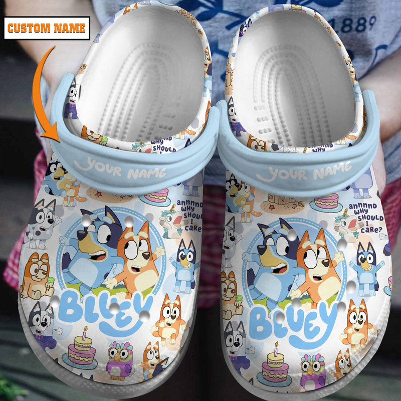 Personalized Clogs Funny Bluey Birthday Sandals, Perfect Footwear For Outdoor Play