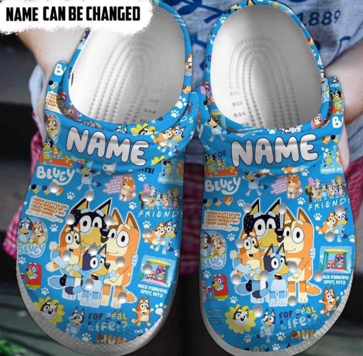 Personalized Funny Bluey Cartoon Unisex Clogs For Kids & Adults