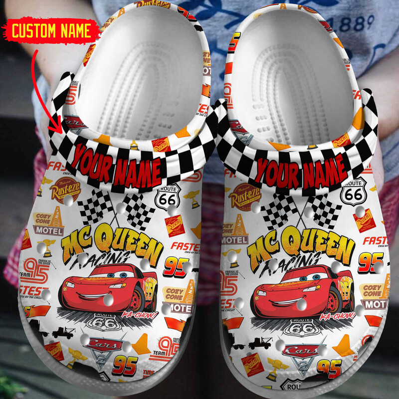 Personalized Lightning McQueen Cartoon Clogs, Perfect Footwear For Kids & Adults